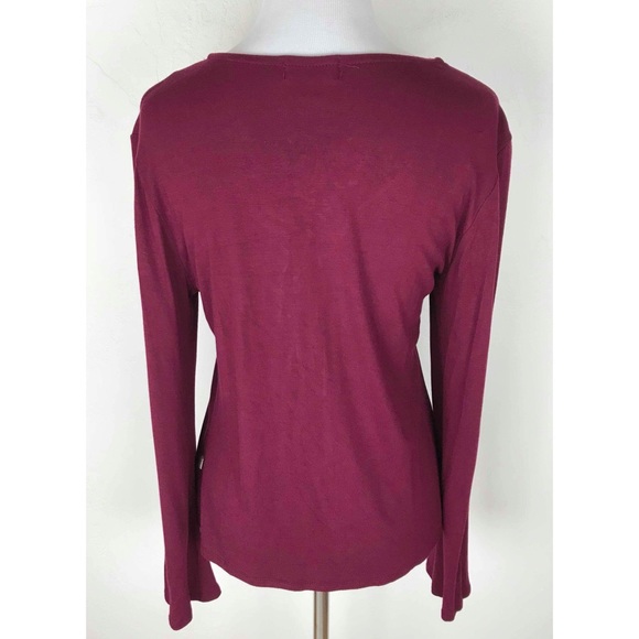Bundle only❌NYTT Burgundy Lace Up Top - Picture 2 of 3